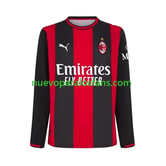 Camiseta de Fútbol AC Milan Hombre Casa 2026-2027 Manga Larga