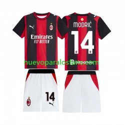 Camiseta de Fútbol AC Milan Modrić Luka 14 Niño Casa 2026-2027 Manga Corta