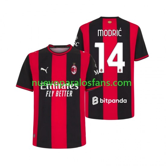 Camiseta de Fútbol AC Milan Modrić Luka 14 Hombre Casa 2026-2027 Manga Corta