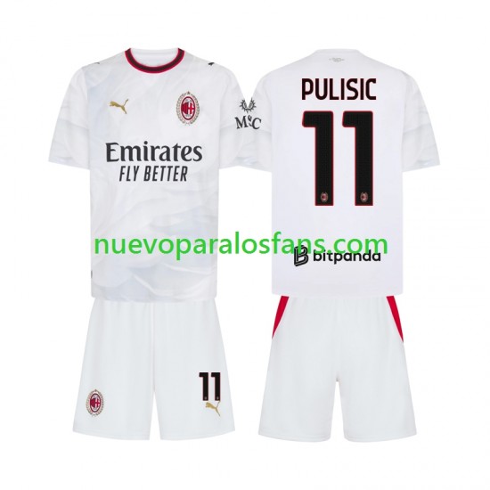 Camiseta de Fútbol AC Milan Pulisic 11 Niño Exterior 2026-2027 Manga Corta