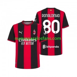 Camiseta de Fútbol AC Milan Ronaldinho 80 Hombre Casa 2026-2027 Manga Corta