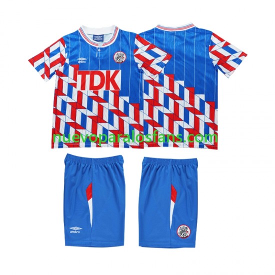 Camiseta de Fútbol AFC Ajax 1989 1990 Retro Niño Exterior Manga Larga