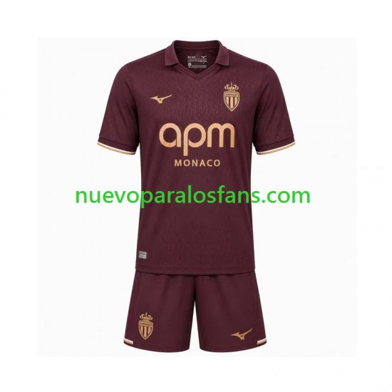 Camiseta de Fútbol AS Monaco Niño Exterior 2026-2027 Manga Corta