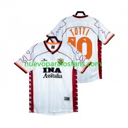 Camiseta de Fútbol AS Roma Totti 10 2000 Retro Hombre Exterior 1999 Manga Corta
