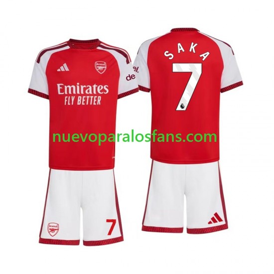 Camiseta de Fútbol Arsenal Bukayo Saka 7 Niño Casa 2026-2027 Manga Corta