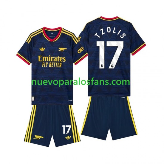 Camiseta de Fútbol Arsenal Christos Tzolis 17 Niño Exterior 2026-2027 Manga Corta