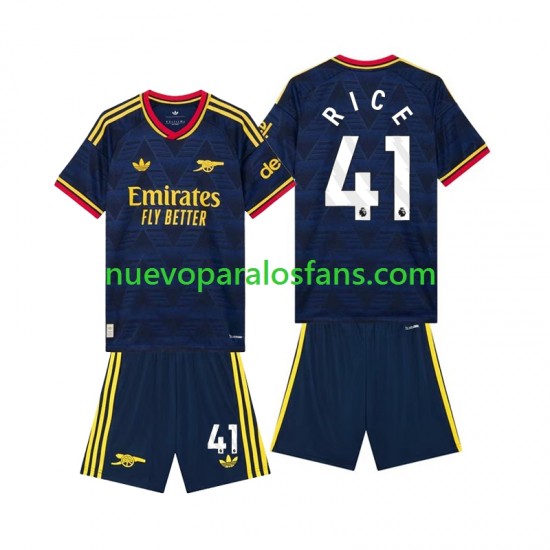 Camiseta de Fútbol Arsenal Declan Rice 41 Niño Exterior 2026-2027 Manga Corta
