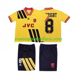 Camiseta de Fútbol Arsenal WRIGHT 8 1993 Retro Niño Exterior 1994 Manga Corta