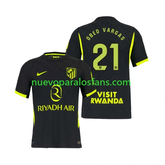 Camiseta de Fútbol Atlético Madrid Obed Vargas 21 Hombre Exterior 2026-2027 Manga Corta