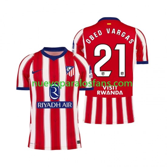Camiseta de Fútbol Atlético Madrid Obed Vargas 21 Hombre Casa 2026-2027 Manga Corta