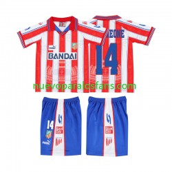 Camiseta de Fútbol Atlético Madrid SIMEONE 14 1996 1997 Retro Niño Casa Manga Corta