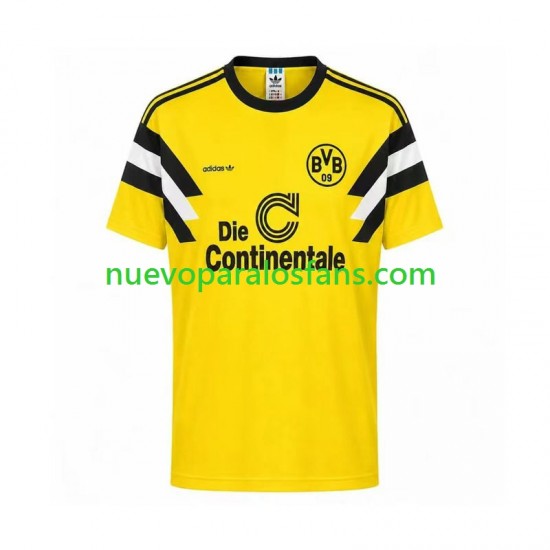 Camiseta de Fútbol Borussia Dortmund 1989 Retro Hombre Casa Manga Corta