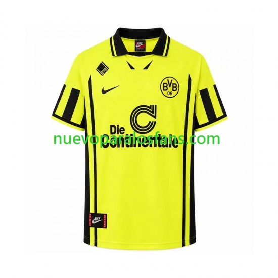 Camiseta de Fútbol Borussia Dortmund 1996 Retro Hombre Casa Manga Corta