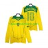 Camiseta de Fútbol Brasil RONALDINHO 10 Retro Hombre Casa 2004 Manga Larga