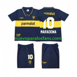 Camiseta de Fútbol CA Boca Juniors MARADONA 10 1993 1995 Retro Niño Casa Manga Corta