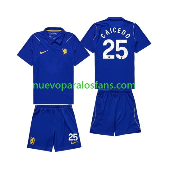 Camiseta de Fútbol Chelsea Moises Caicedo 25 Niño Casa 2026-2027 Manga Corta