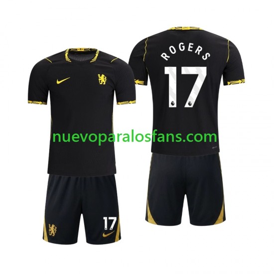 Camiseta de Fútbol Chlesea Morgan Rogers 17 Niño Exterior 2026-2027 Manga Corta