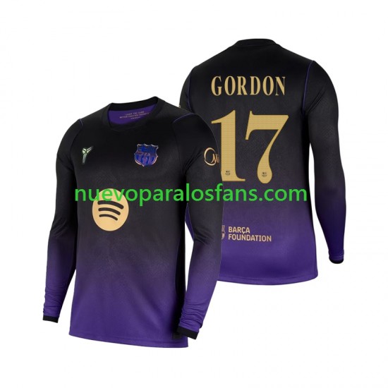 Camiseta de Fútbol FC Barcelona Anthony Gordon 17 Hombre Exterior 2026-2027 Manga Larga
