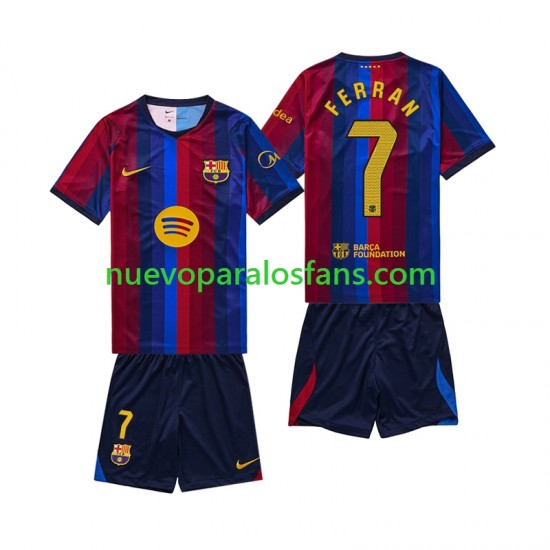 Camiseta de Fútbol FC Barcelona Ferran Torres 7 Niño Casa 2026-2027 Manga Corta