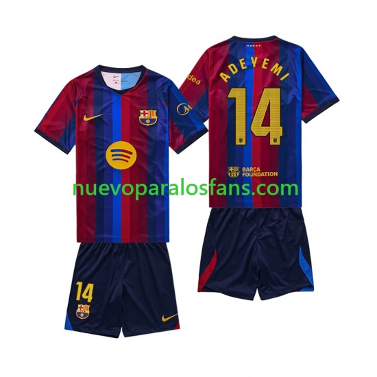 Camiseta de Fútbol FC Barcelona Karim Adeyemi 14 Niño Casa 2026-2027 Manga Corta