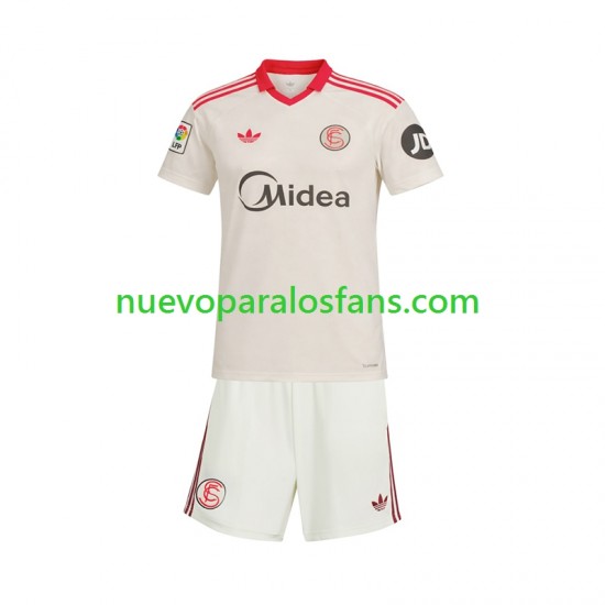 Camiseta de Fútbol Sevilla FC Retro Niño Casa 2025-2026 Manga Corta