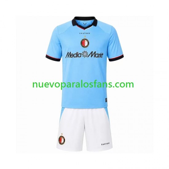 Camiseta de Fútbol Feyenoord Rotterdam Niño Exterior 2026-2027 Manga Corta