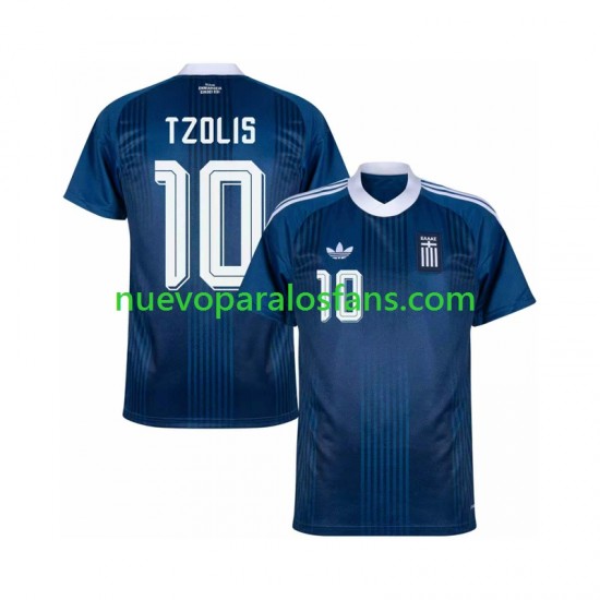 Camiseta de Fútbol Grecia Christos Tzolis 17 Hombre Exterior 2026-2027 Manga Corta