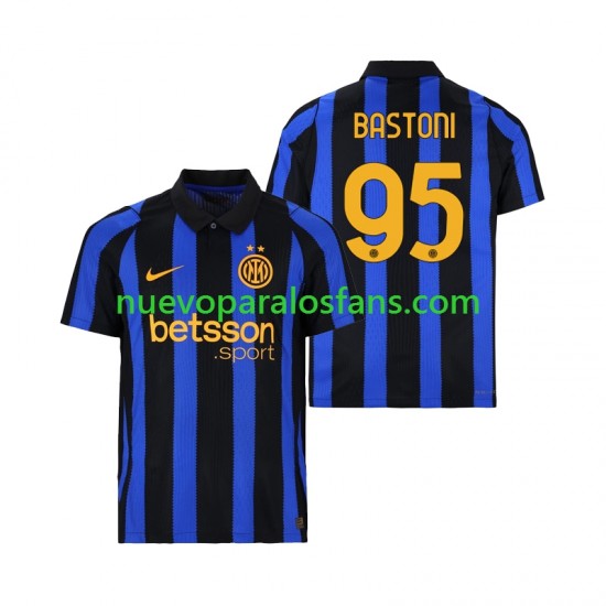 Camiseta de Fútbol Inter Milan Alessandro Bastoni 95 Hombre Casa 2026-2027 Manga Corta