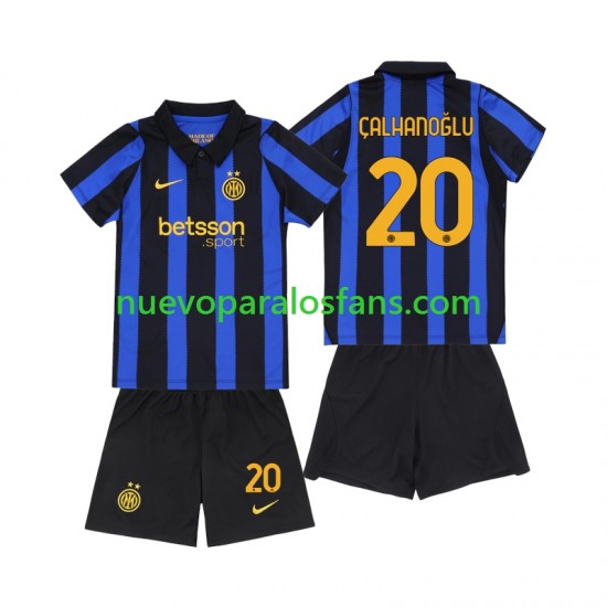 Camiseta de Fútbol Inter Milan Hakan Calhanoglu 20 Niño Casa 2026-2027 Manga Corta