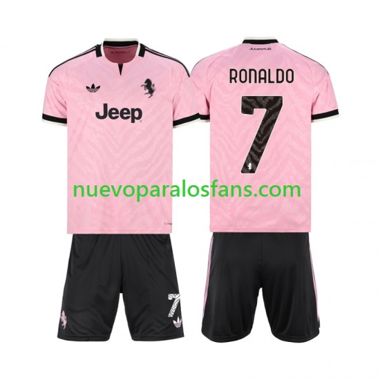 Camiseta de Fútbol Juventus Cristiano Ronaldo 7 Niño Exterior 2026-2027 Manga Corta