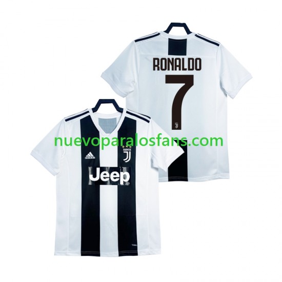 Camiseta de Fútbol Juventus Cristiano Ronaldo 2018 2019 Retro Hombre Casa Manga Corta