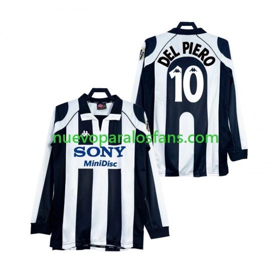 Camiseta de Fútbol Juventus DEL PIERO 10 1997 Retro Hombre Casa 1998 Manga Larga