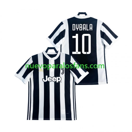 Camiseta de Fútbol Juventus DYBALA 21 2017 2018 Retro Hombre Casa Manga Corta