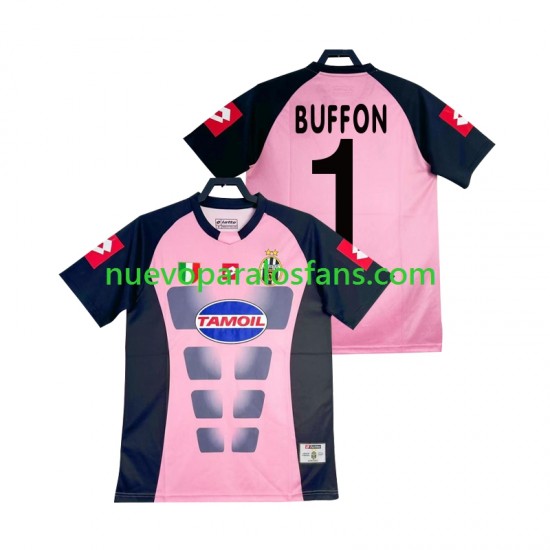 Camiseta de Fútbol Juventus Buffon 1 Portero Retro Hombre Exterior 2002-2003 Manga Corta
