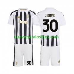 Camiseta de Fútbol Juventus Jonathan David 30 Niño Casa 2026-2027 Manga Corta