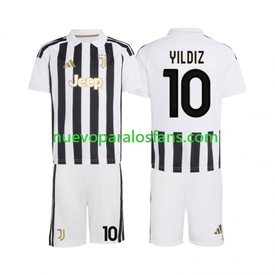 Camiseta de Fútbol Juventus Kenan Yildiz 10 Niño Casa 2026-2027 Manga Corta