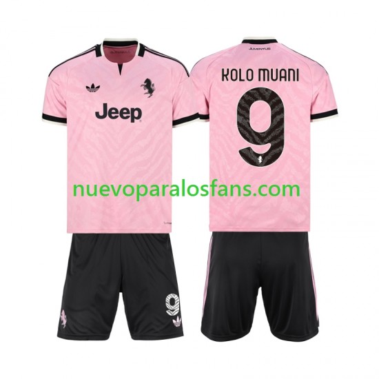 Camiseta de Fútbol Juventus Randal Kolo Muani 9 Niño Exterior 2026-2027 Manga Corta