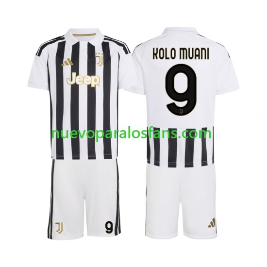 Camiseta de Fútbol Juventus Randal Kolo Muani 9 Niño Casa 2026-2027 Manga Corta