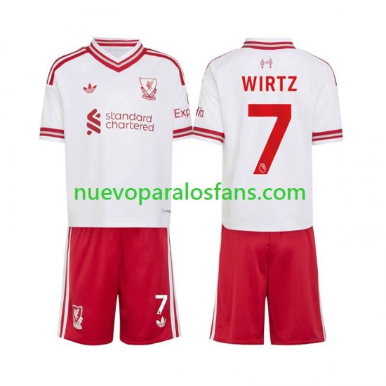 Camiseta de Fútbol Liverpool Florian Wirtz 7 Niño Exterior 2026-2027 Manga Corta