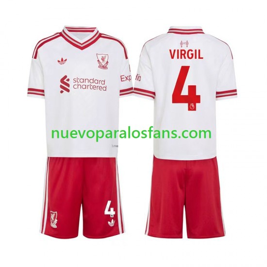Camiseta de Fútbol Liverpool Virgil van Dijk 4 Niño Exterior 2026-2027 Manga Corta