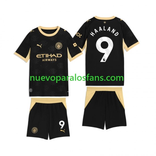 Camiseta de Fútbol Manchester City Erling Haaland 9 Niño Exterior 2026-2027 Manga Corta