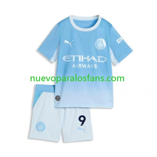 Camiseta de Fútbol Manchester City Erling Haaland 9 Niño Casa 2026-2027 Manga Corta