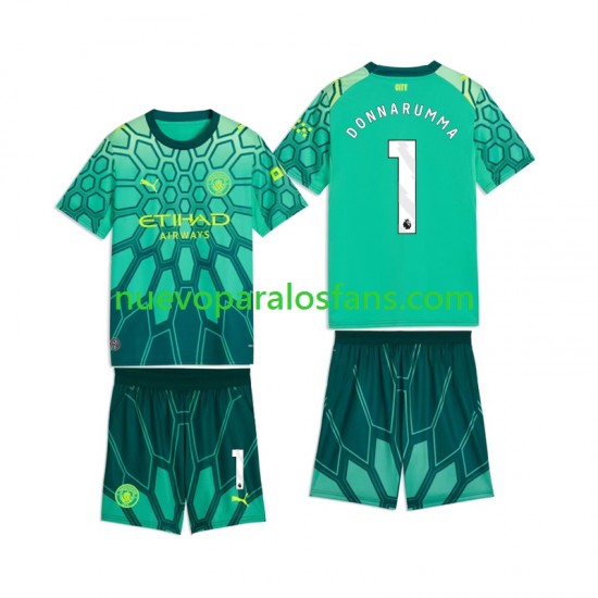 Camiseta de Fútbol Manchester City Gianluigi Donnarumma 1 Portero Niño Casa 2026-2027 Manga Corta