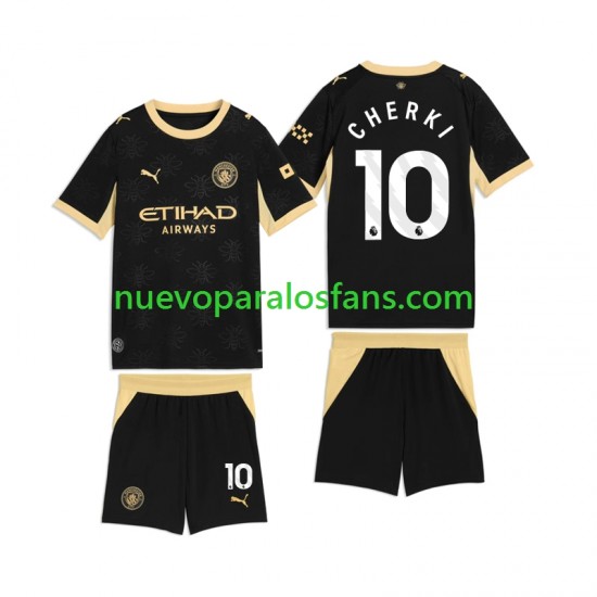Camiseta de Fútbol Manchester City Rayan Cherki 10 Niño Exterior 2026-2027 Manga Corta
