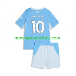 Camiseta de Fútbol Manchester City Rayan Cherki 10 Niño Casa 2026-2027 Manga Corta