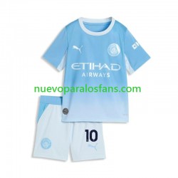 Camiseta de Fútbol Manchester City Rayan Cherki 10 Niño Casa 2026-2027 Manga Corta