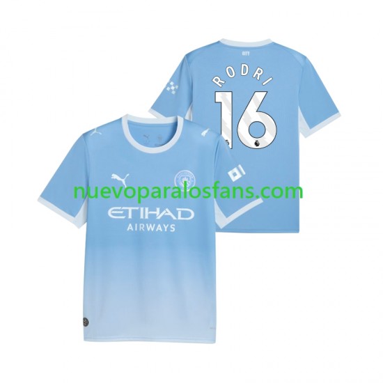 Camiseta de Fútbol Manchester City Rodri 16 Hombre Casa 2026-2027 Manga Corta