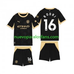 Camiseta de Fútbol Manchester City Rodri 16 Niño Exterior 2026-2027 Manga Corta