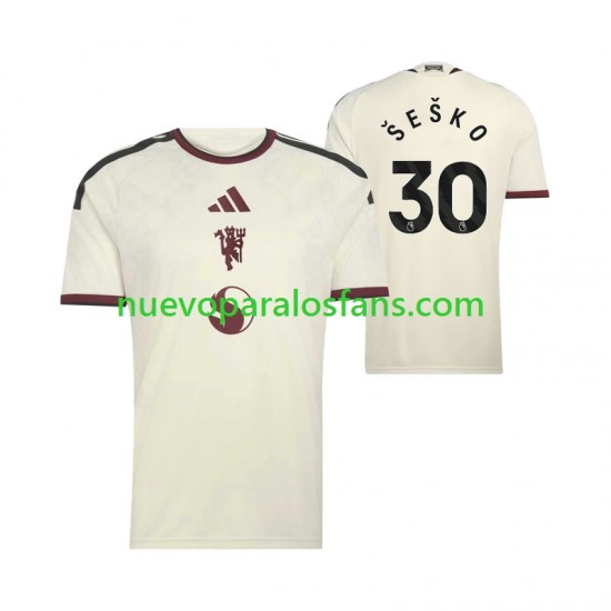 Camiseta de Fútbol Manchester United Benjamin Sesko 30 Hombre Tercera 2026-2027 Manga Corta