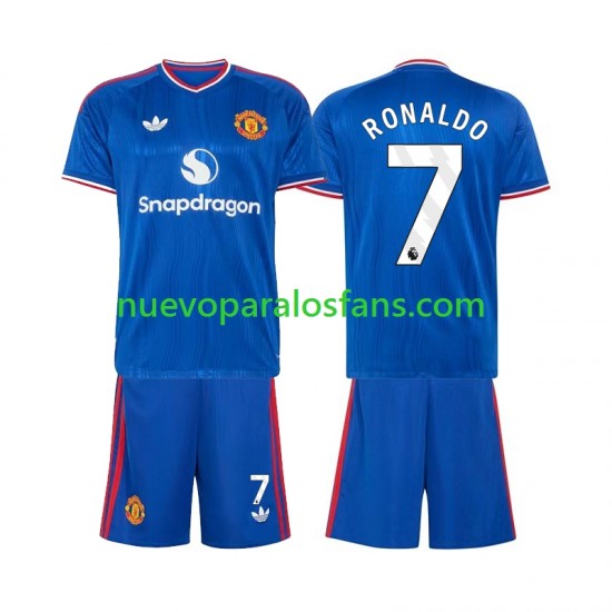 Camiseta de Fútbol Manchester United Cristiano Ronaldo 7 Niño Exterior 2026-2027 Manga Corta